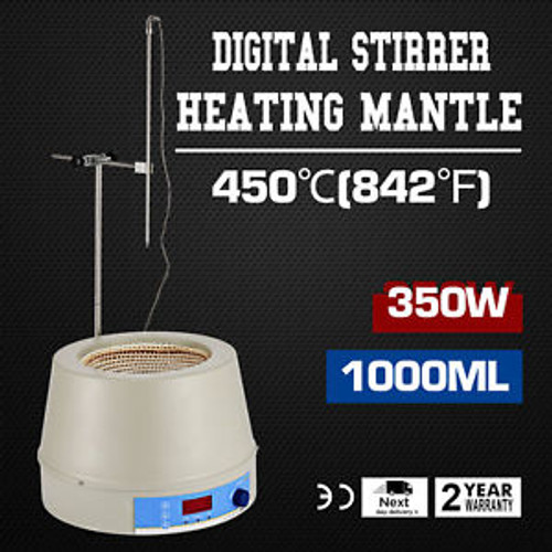 1000Ml Electric Digital Lcd Magnetic Stirring Heating Mantle 350W 0-1400Rpm 110V