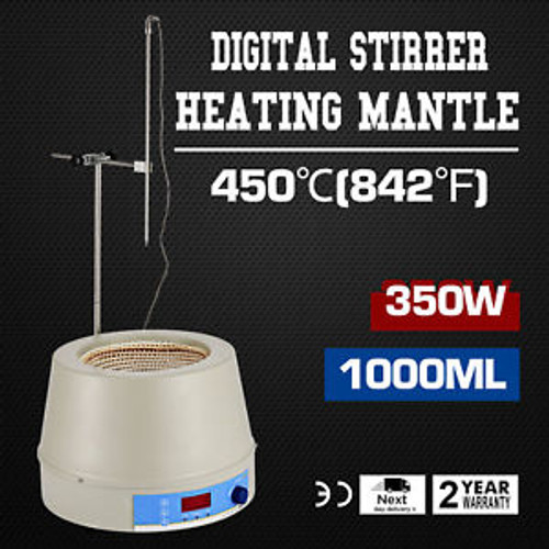 1000Ml Electric Digital Lcd Magnetic Stirring Heating Mantle Stir Bar Evenness