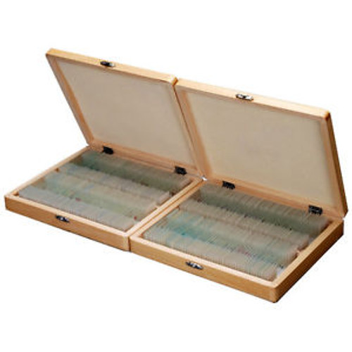 AmScope PS200 200 PC Prepared Microscope Glass Slide Set