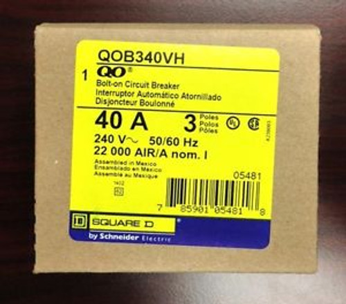 New Square D - Qob340Vh  3P 40A 120/240V 22K Aic  Nib