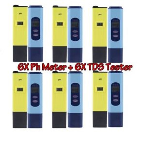 6sets Digital PH Meter +TDS Tester Water Hydroponics Pocket Pen Aquarium Pond SG