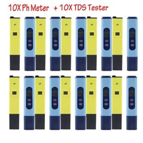 10Pk Ph Meter+Tds Tester Aquarium Pool Hydroponic Water Monitor 0-9999 Ppm Hm