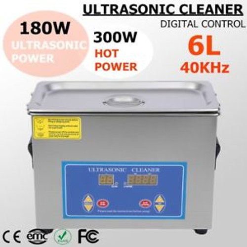 Top Stainless Steel 6L Ultrasonic Cleaner Liter Industry Heated W/ Timer Jewelry