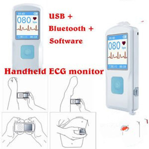 CONTEC PM10 Portable ECG EKG Machine Heart Beat MonitorUSB BluetoothLCDSALE