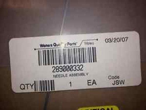 WATERS QUALITY PARTS  P/N 289000332 Needle assembly  code JSW