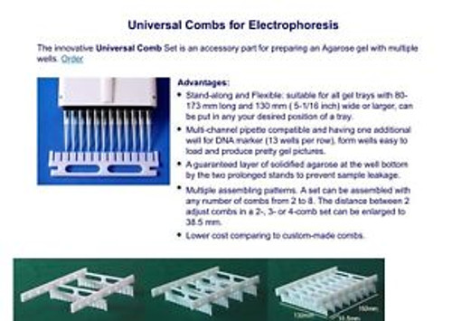 Universal Combs For Agrose Gel Electrophoresis