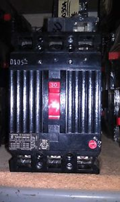 Ge Reconditioned Circuit Breaker Molded Case Thed136030 30A 3P 600V 25K