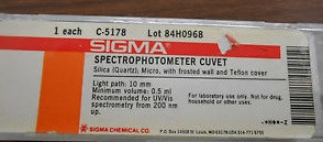 Sigma Silica (Quartz) Spectrophotometer Cuvet C-5178