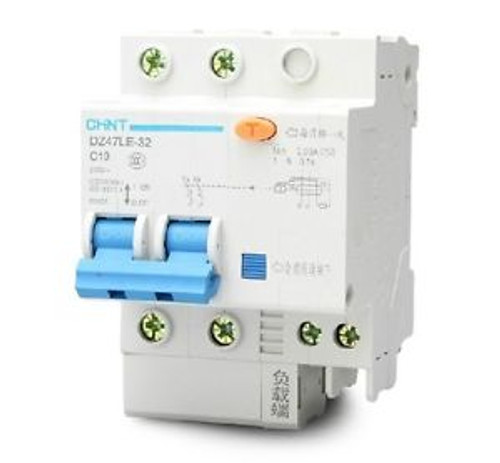10Pcs Earth Leakage Protection Circuit Breaker Dz47Le-32 2P C10 10A 230V(C)