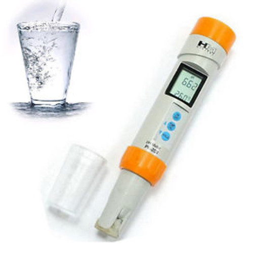 Water Quality Ph Meter Tester Purity Testing Temperature Waterproof Equipment