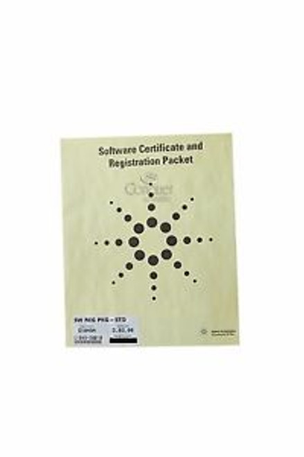 Agilent G1049A Software Certificate And Registration Packet