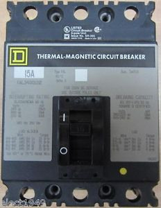 Fal340151212 Square D 15 Amp 3 Pole Fal Thermal Magnetic Auxiliary Switch 15A 3P
