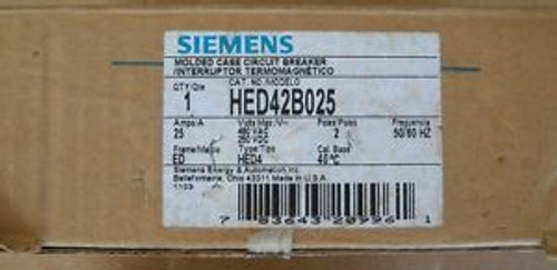 Siemens Hed42B025 2 Pole 25 Amp 480V Circuit Breaker 42Ka Nib