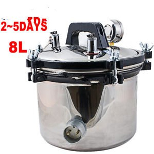 8L Portable Steam Autoclave Sterilizer Dental Equipment Stainless Steel Us Stock