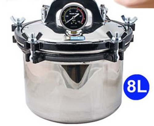 8L High Pressure Steam Sterilizer Medical Dental Lab Autoclave Sterilization Usa