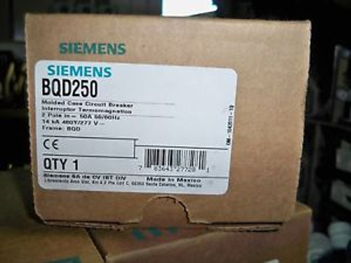 Siemens Bqd250 2Pole 50Amp 480V Circuit Breaker New! Warranty !