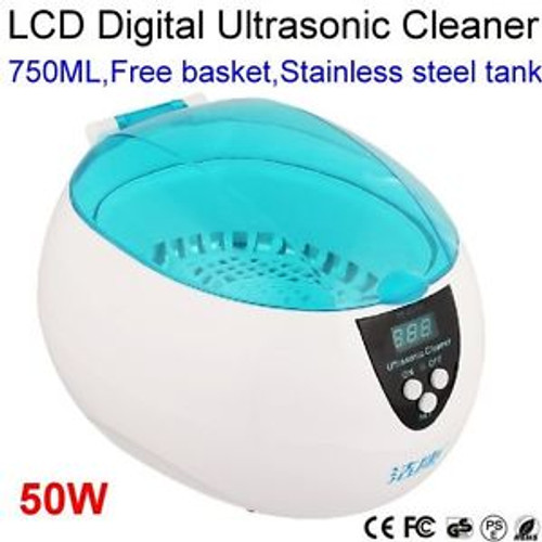750ml LCD Display 50W Mini digital Ultrasonic cleaner dental for Shaver Glasses