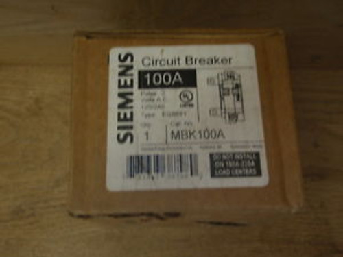 Siemens Circuit Breaker Mbk100A Nib   Csq