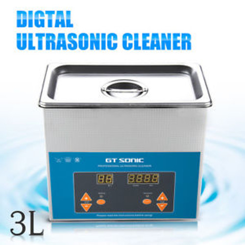 3L Digital Display Ultrasonic Cleaner 40 Khz Strengthened Transducertimer Us