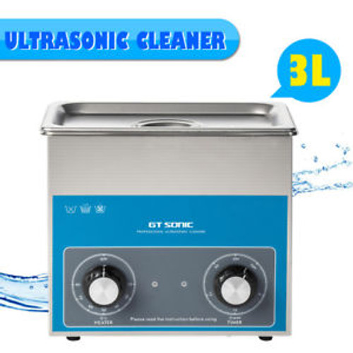 3L Durable 40Khz 100W Ultrasonic Transducer Timer/Heater Adjutable Cleaner Us