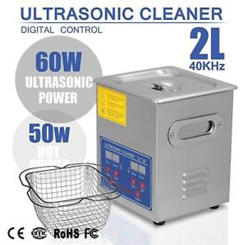 Ultrasonic Cleaner 2L Large Commercial Stainless Steel With Heater...