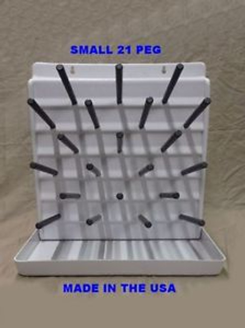 Small Bell Plastics Bottle Drying Rack 21 Peg Drain Board Lab Glassware Pegboard