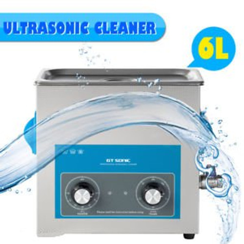 6L Ultrasonic Cleaner Machine Heater Timer For Jewelry Dental Glasses Cleaning