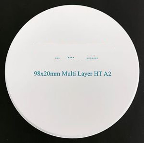 Multi-Layer Extreme Translucent  (98.5 X20 Mm) Zirconia Disc (Met)