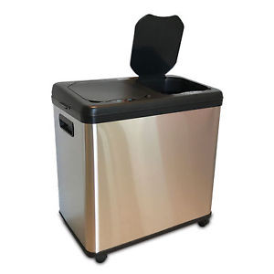 16Gal Stainless Steel Dual Recycling Can 23.13W X 13.88D X 22H 1 Ea