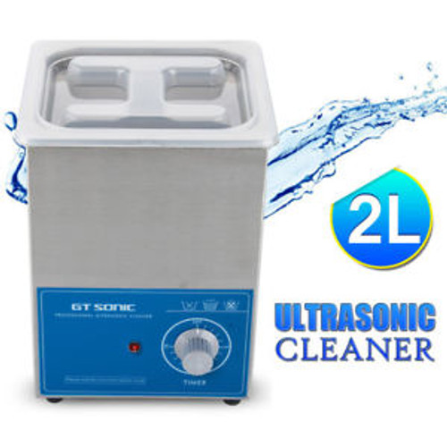 2L Stainless Steel Ultrasonic Cleaner Timer for Jewelry Dental Watches Glasses