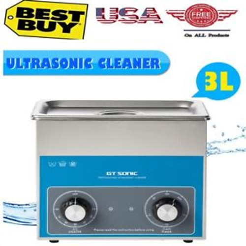 3L Ultrasonic Cleaner 40Khz Timer Heater Stainlesssteel Jewelry Watches Cleaning