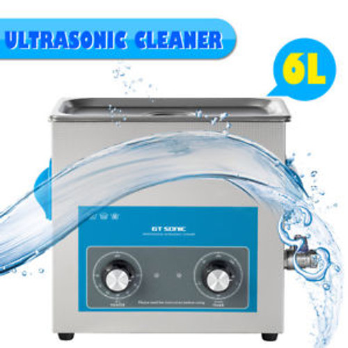 6L Professional Stainless Steel Ultrasonic Cleaner Heater Timer Bracket Jewelry