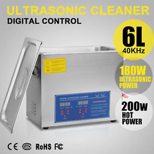 6L Ultrasonic  Cleaners Cleaning Equipment Jewelry Led Display Bracket Timer Pro