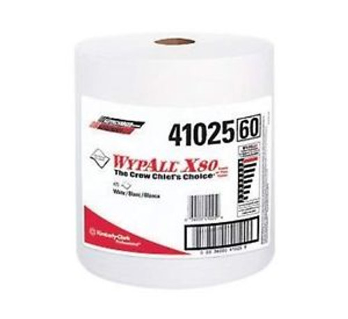 Kimberly-Clark 41025 White Wypall L80 Wipers Jumbo Roll 12.5 W X 13.4 L