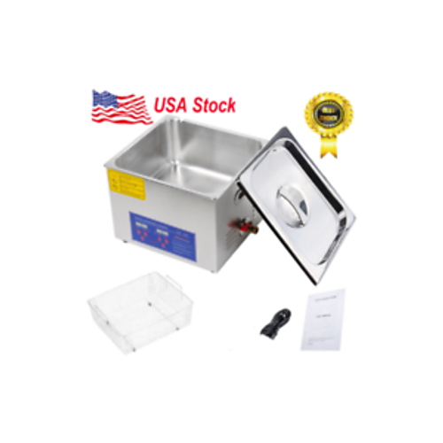 Stainless Steel 15L Industry Heated Ultrasonic Digital Cleaner Heater W/Timer