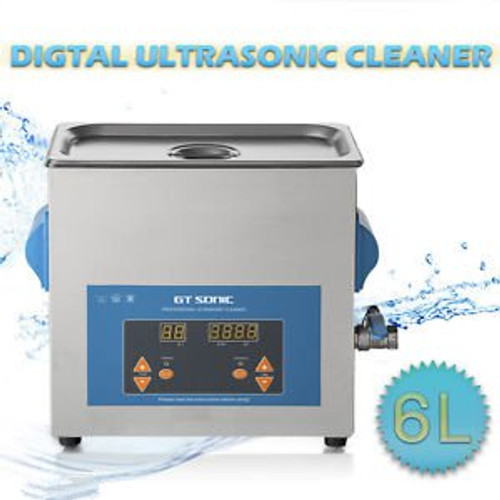 New Stainless Steel 6 L Liter Industry Heated Ultrasonic Cleaner Heater Timer Us