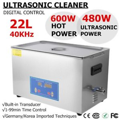 Pro 22Liter Ultrasonic Cleaners Cleaning Equipment Industrial W/ Timer Heater Bt