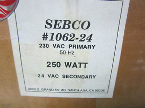 Sebco Low Voltage Lighting Transformer Model 1062-24 Nos 220V 250 Watt