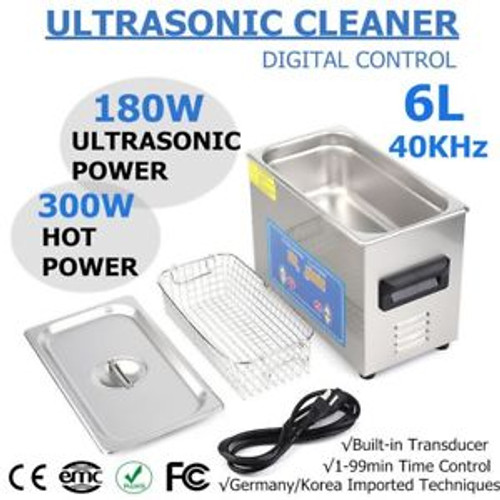 6L Digital Stainless Steel Ultra Sonic Bath Cleaning Tank Cleaner Timer Heater M