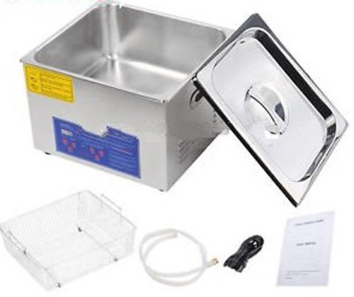 Us Stainless Steel 15L Industry Heated Ultrasonic Digital Cleaner Heater W/Timer