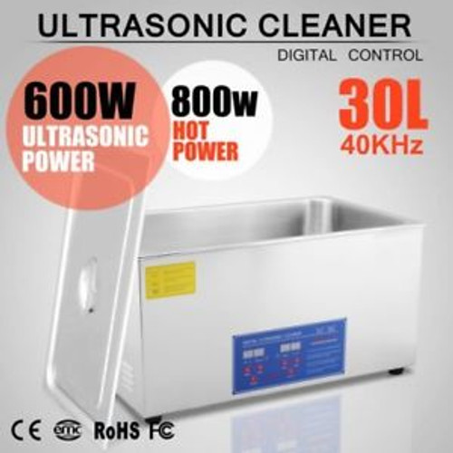 Stainless Steel 30L Liter Industry Heated Ultrasonic Cleaner Heater W/ Timer Vip