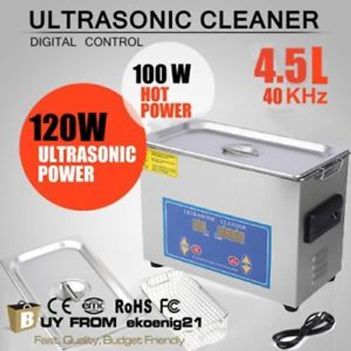 New 4.5L Ultrasonic Cleaner Stainless Steel Industry Heated Heater W/Timer Ekh