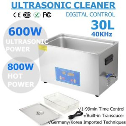 Ultrasonic Cleaner 30L Liter Industry Heated Heater W/ Timer Jewelry Cleaning Tb
