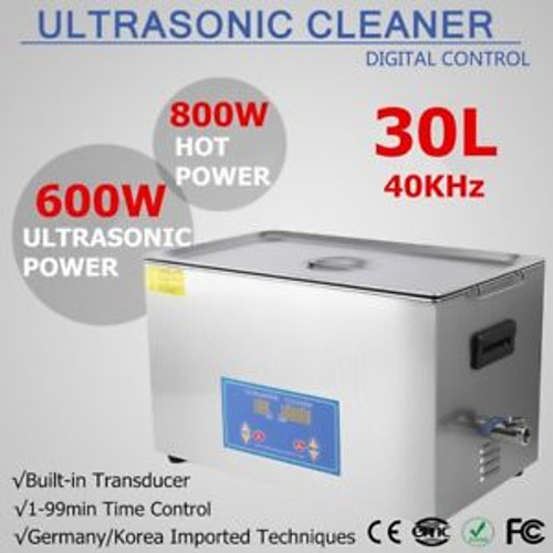 30 L Ultrasonic Cleaners Cleaning Equipment Industry Heated W/ Timer Jewelry Hm