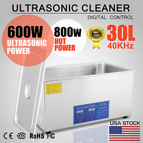 New Stainless Steel 30 L Liter Industry Heated Ultrasonic Cleaner Heater W/Timer