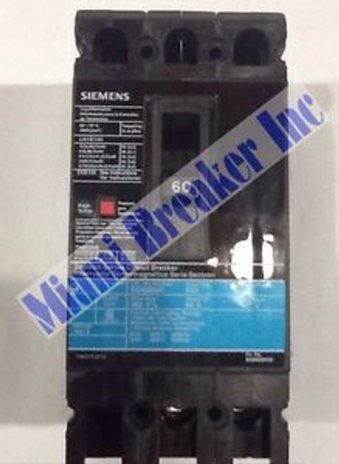 Siemens / Ite Ed43B060L New Circuit Breaker Load Lugs 3 Pole 60 Amp 240/480Y Vac