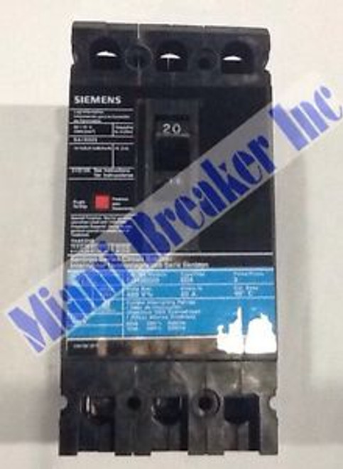 Siemens / Ite Ed43B030L New Circuit Breaker Load Lugs 3 Pole 30 Amp 240/480Y Vac
