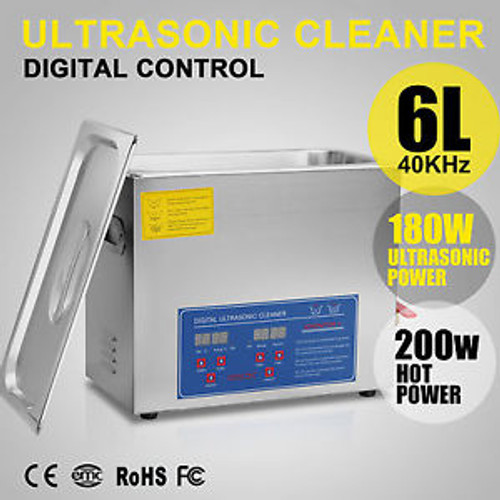 6L Ultrasonic  Cleaners Cleaning Equipment 380W Jewelry Bracket Timers Pro