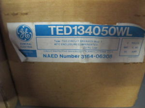 Ge Ted134050Wl 3 Pole 50 Amp 480 Volt Circuit Breaker   New