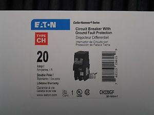New Cutler Hammer Ch220Gf 20A 2P Plug In Ground Fault Circuit Breaker Gfi Gfci